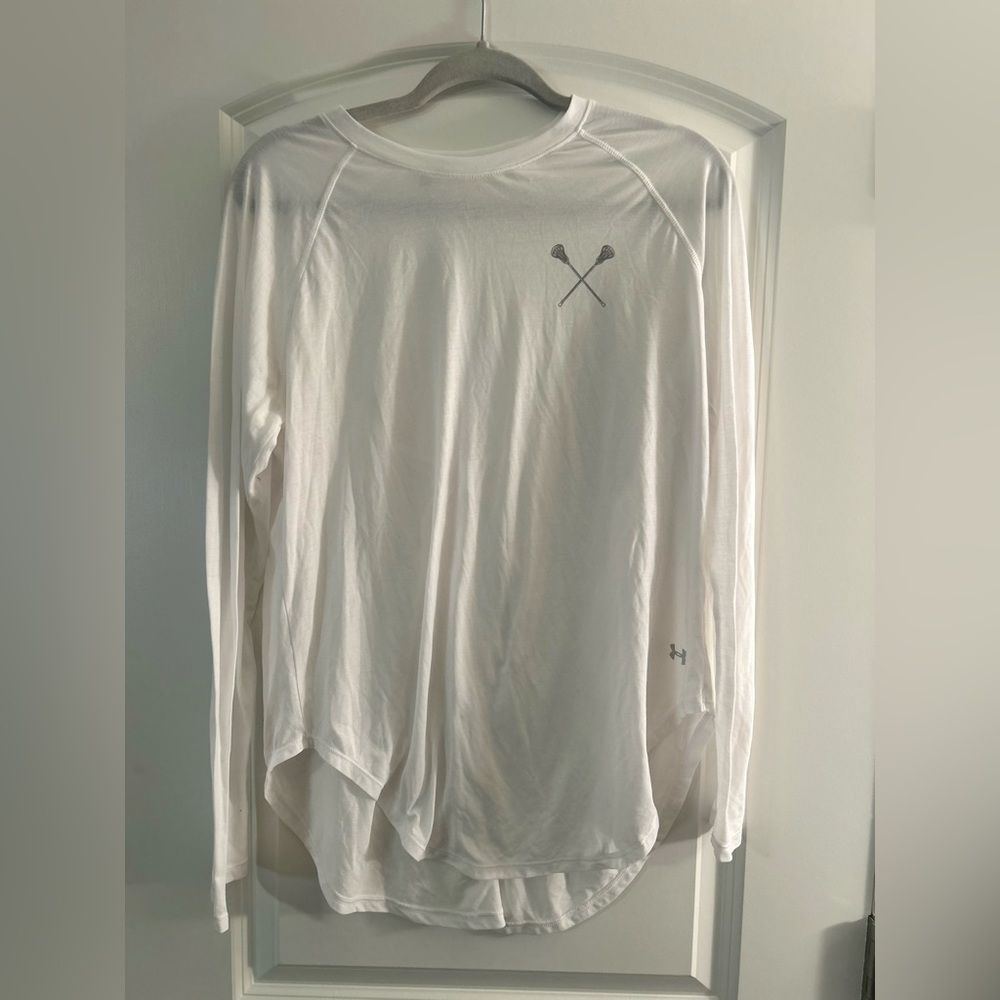 Under Armour Lacrosse White Shirt Sz L